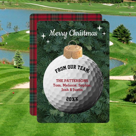 Golffan Gepersonaliseerde Ornament Kerst Kaart