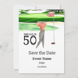 Golffeest 50e verjaardag Save the Date voor golfer Kaart