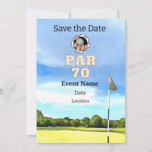 Golffeest 70e verjaardag Save the Date voor golfer Kaart