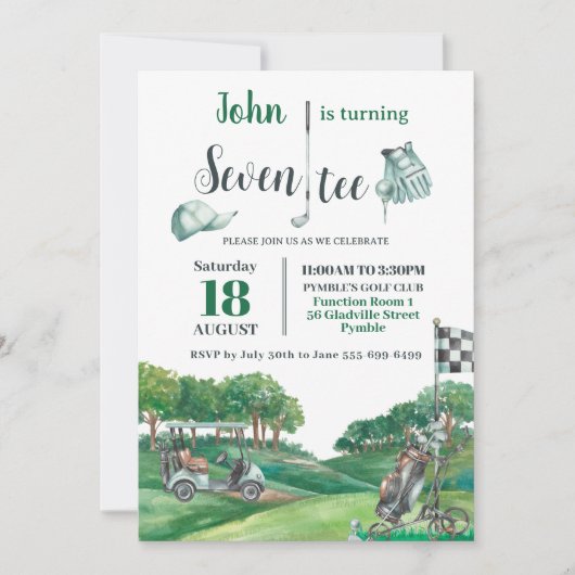 Golffeest 70e verjaardag wordt zestig kaart (Voorkant)