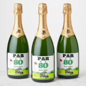 Golffeest 80e verjaardag sparkling wijnetiket (Flessen)