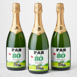 Golffeest 80e verjaardag sparkling wijnetiket