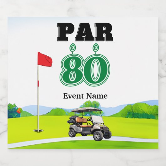 Golffeest 80e verjaardag sparkling wijnetiket (Enkel label)
