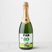 Golffeest 80e verjaardag sparkling wijnetiket (Voorkant)