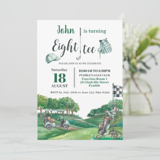 Golffeest 80e verjaardag wordt tachtig kaart (Staand voorkant)