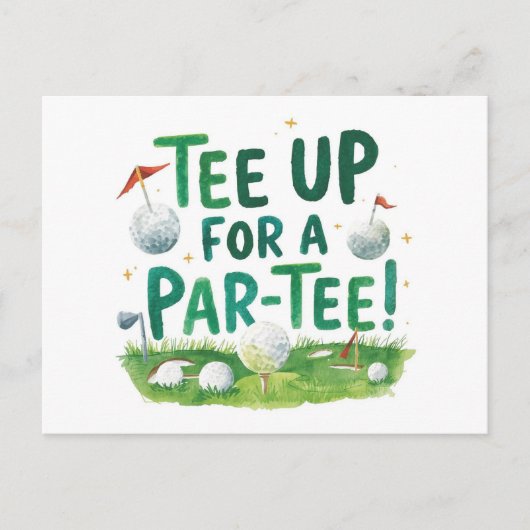 Golffeest Grappig gezegde t-shirt omhoog voor par  Briefkaart (Voorkant)