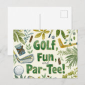 Golffeest Grappig gezegde t-shirt omhoog voor par  Briefkaart (Voorkant / Achterkant)