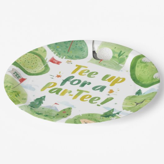 Golffeest Grappig gezegde t-shirt omhoog voor par Papieren Bordje (Gekanteld)