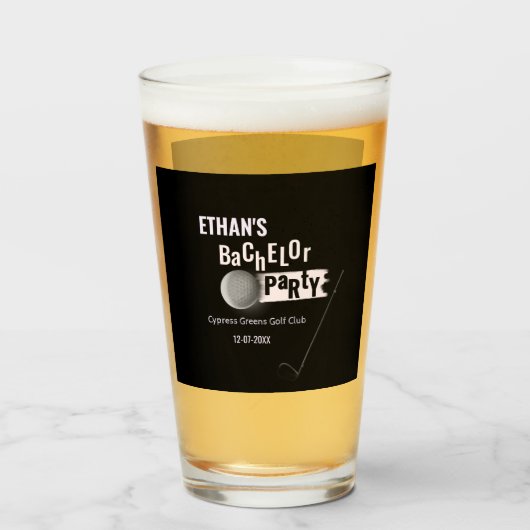 Golffeest - vrijgezellenfeest Golfers Classic Whit Glas (Voorkant gevuld)