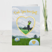 Golffoto Folie Hart Lijst Vaderdag Kaart (Voorkant)