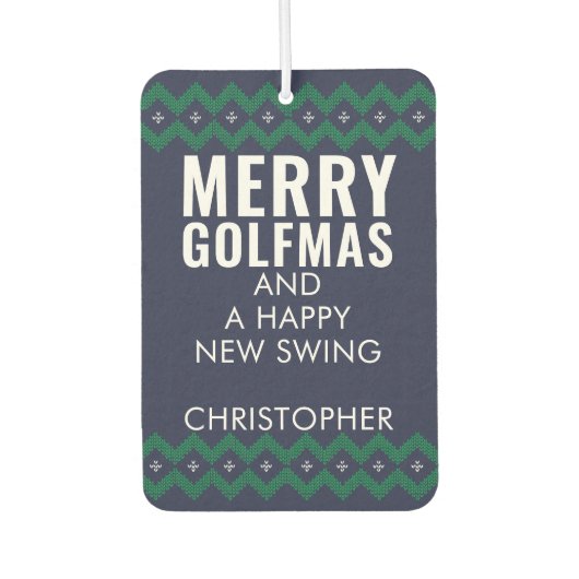 Golffoto Kerst Golfmas Pine Luchtverfrisser (Voorkant)