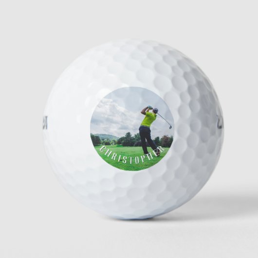 Golffoto Papa naam Monogram golfballen (Voorkant)