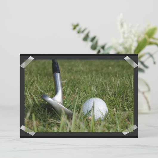 Golffotouitnodiging Kaart (Staand voorkant)