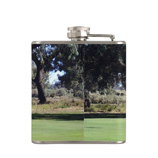 Golfgamecomponent, met vinyl beklede heupkolf heupfles (Achterkant)