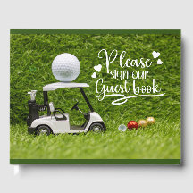 Golfgastenboek met golfbal voor golfersfeestje
