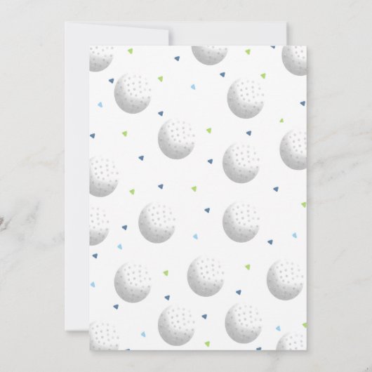 Golfgat in een 1e verjaardag Uitnodiging (Achterkant)