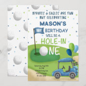 Golfgat in een 1e verjaardag Uitnodiging (Voorkant / Achterkant)