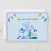 Golfgat in een foto jongen eerste verjaardag par-T Kaart (Achterkant)