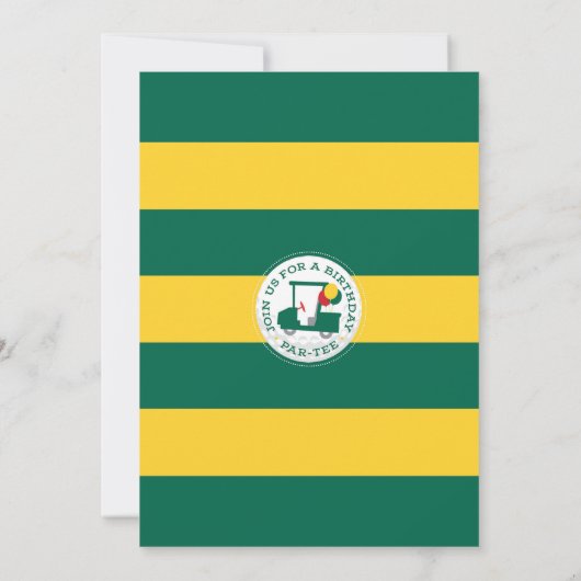 Golfgat in één verjaardagsuitnodiging kaart (Achterkant)