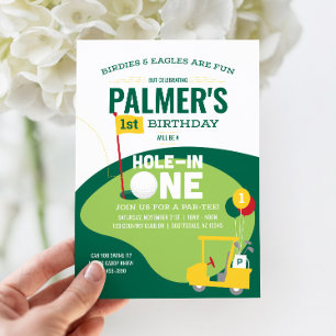 Golfgat in één verjaardagsuitnodiging kaart