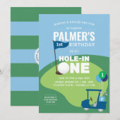 Golfgat in één verjaardagsuitnodiging kaart (Voorkant / Achterkant)