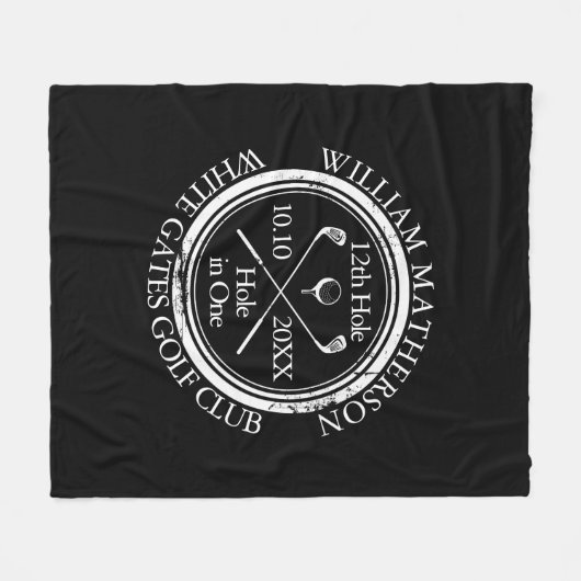 Golfgat in één zwart-wit fleece deken (Voorkant (Horizontaal))