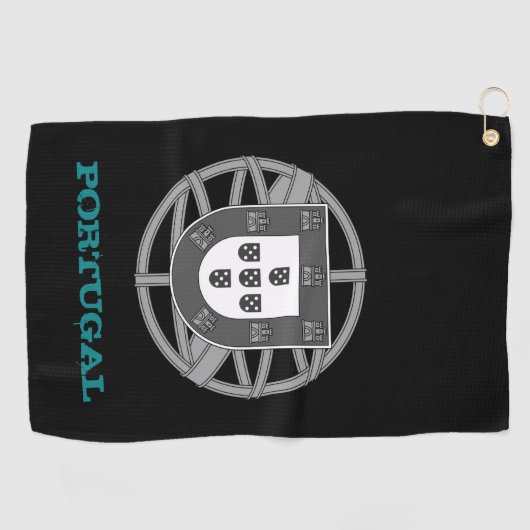 Golfgebied Portugal en Portugese wapenschild/vlag Golfhanddoek (Horizontaal)