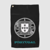 Golfgebied Portugal en Portugese wapenschild/vlag Golfhanddoek (Voorkant)