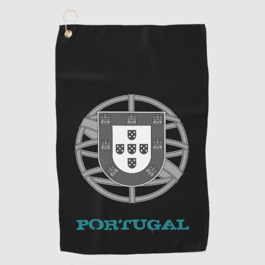 Golfgebied Portugal en Portugese wapenschild/vlag Golfhanddoek (Voorkant)