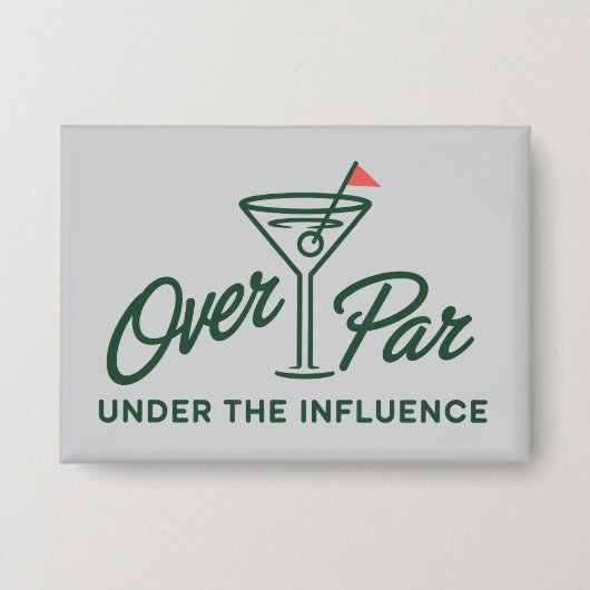 Golfgeschenk boven par en onder invloed golf button (Voorkant)