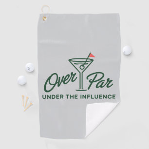 Golfgeschenk boven par en onder invloed Golf Golfhanddoek