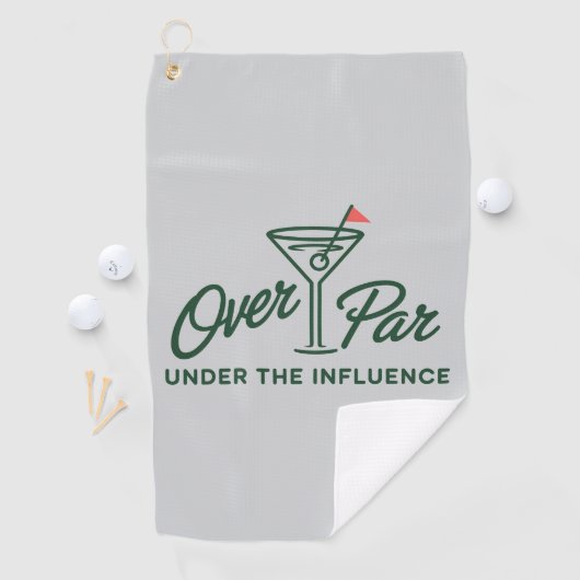 Golfgeschenk boven par en onder invloed Golf Golfhanddoek (Insitu)
