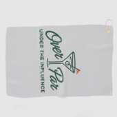 Golfgeschenk boven par en onder invloed Golf Golfhanddoek (Horizontaal)