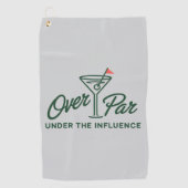 Golfgeschenk boven par en onder invloed Golf Golfhanddoek (Voorkant)