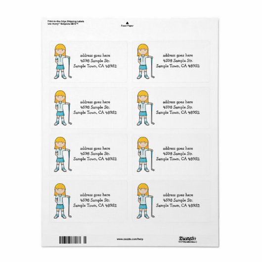 GolfGirl Etiket (Full Sheet)