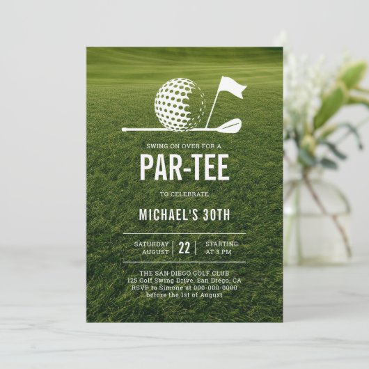 Golfgolfer Golfen Minimalistische Mannen 30e Verja Kaart (Staand voorkant)