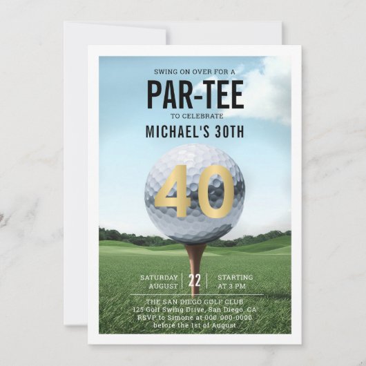 Golfgolfer Golfen Moderne Mannen 40e geboortedag Kaart (Voorkant)