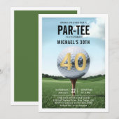 Golfgolfer Golfen Moderne Mannen 40e geboortedag Kaart (Voorkant / Achterkant)