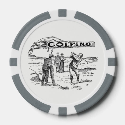 Golfgolfer Golfspeler Pokerchips (Voorkant)
