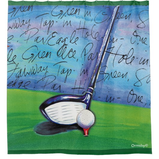 Golfgordijn Douchegordijn (Voorkant)