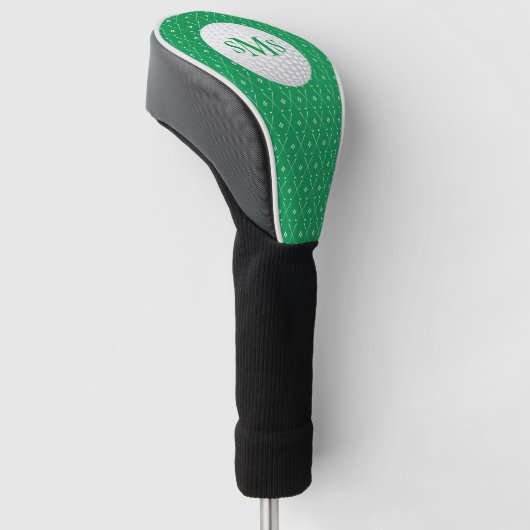 Golfgroen 3 Initiaal Monogram Golfheadcover (Schuin)