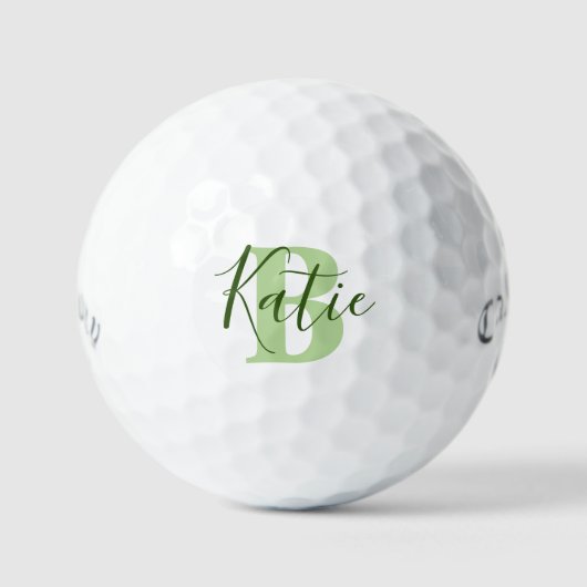 Golfgroene monogram, initiaal golfballen (Voorkant)