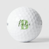 Golfgroene monogram, initiaal golfballen (Voorkant)