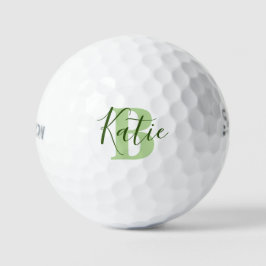 Golfgroene monogram, initiaal golfballen