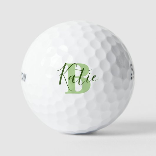 Golfgroene monogram, initiaal golfballen (Voorkant)