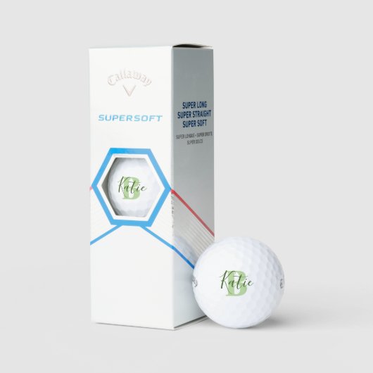Golfgroene monogram, initiaal golfballen (Verpakking)