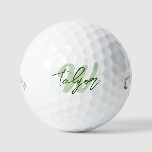Golfgroene monogram, op maat gesneden naam en init golfballen (Voorkant)