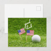 Golfgroet golfbal geluk Vlag Amerika Briefkaart (Voorkant / Achterkant)