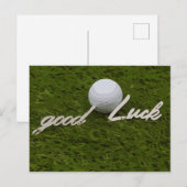 Golfgroet golfbal veel geluk met handschrift briefkaart (Voorkant / Achterkant)