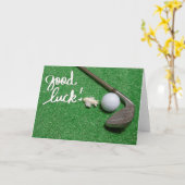 Golfgroet golfbal veel succes kaart (Gele Bloem)